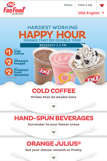 DQ – Happy Hour (Iced Coffee, Frappe & Smoothies)