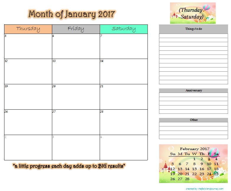 2017 Free Monthly Printable (January – July) (Portrait option)