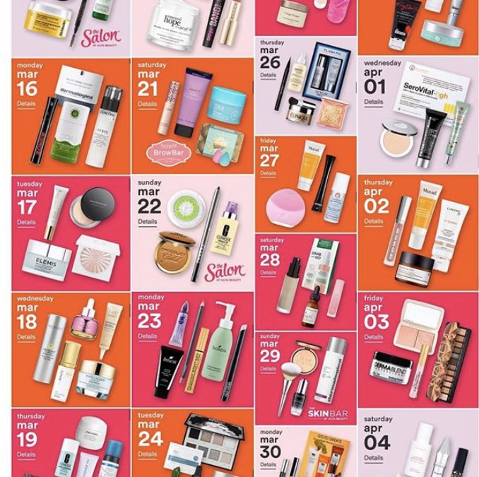 Spring 2020 – Ulta 21 Days of Beauty Event (3/15/20 – 4/4/20)