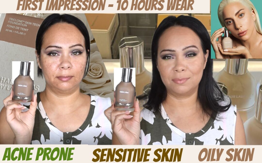 First Impression: Haus Labs BY Lady Gaga Triclone Skin Tech Medium Coverage Foundation Review on Oily/Acne Skin